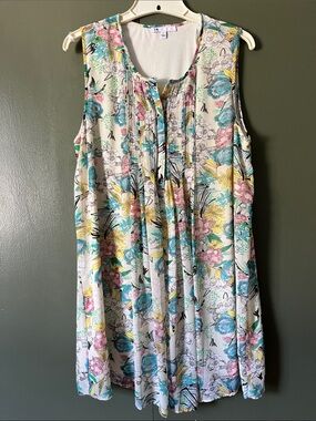 DR2 White Dress with Teal and Pink Trim